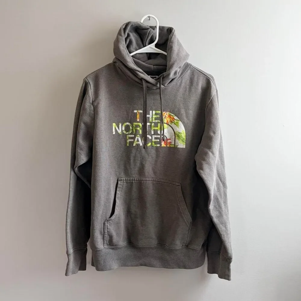 The North Face grey hoodie with tropical print Size S #outdoor #hiking #northfac